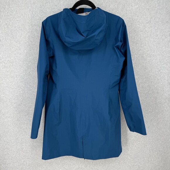 Arcteryx Womens Imber Jacket Size M Blue GoreTex Long Rain Shell Hooded Packable - Picture 8 of 16